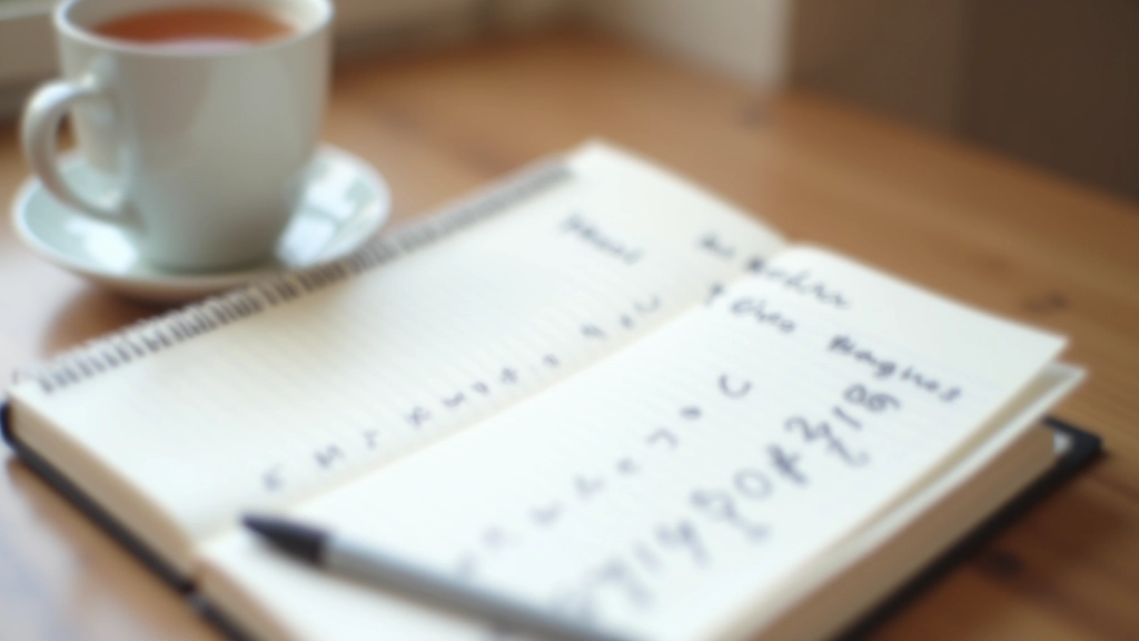 Journal or planner showing different expense categories and split methods written out